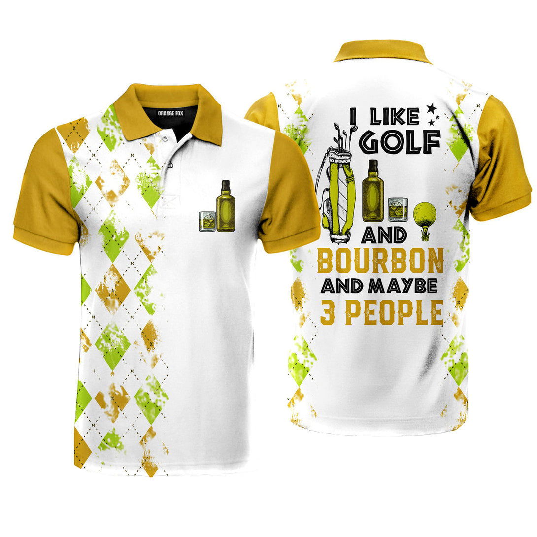 I Like Golf And Bourbon Polo Shirt For Men