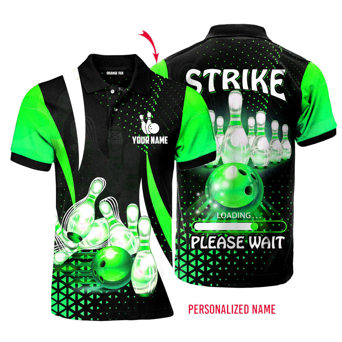 Strike Loading Please Wait Bowling Polo Shirt For Men 