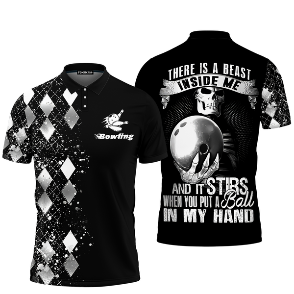 There Is A Beast Inside Me Silver Bowling Polo Shirt For Men PO2429