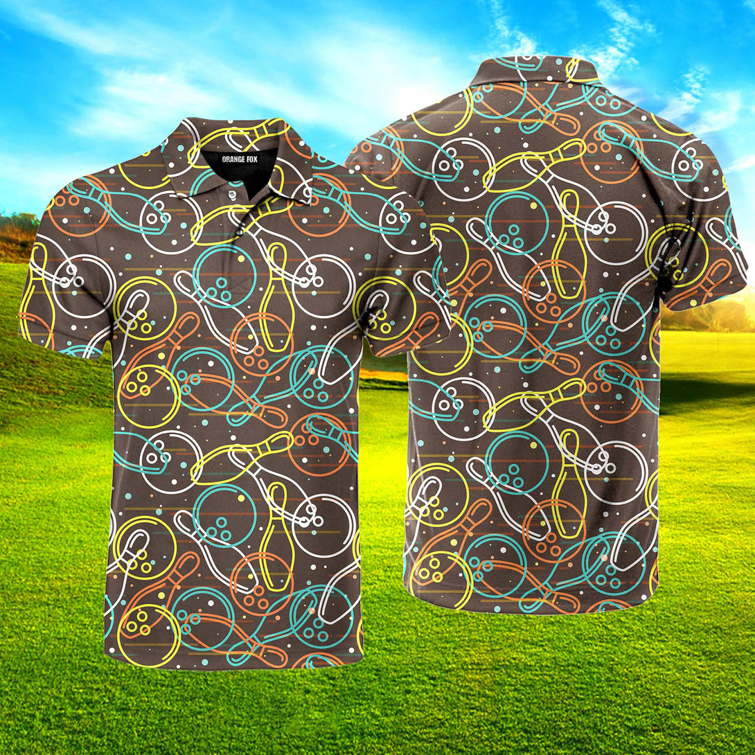 Retro Bowling Polo Shirt For Men