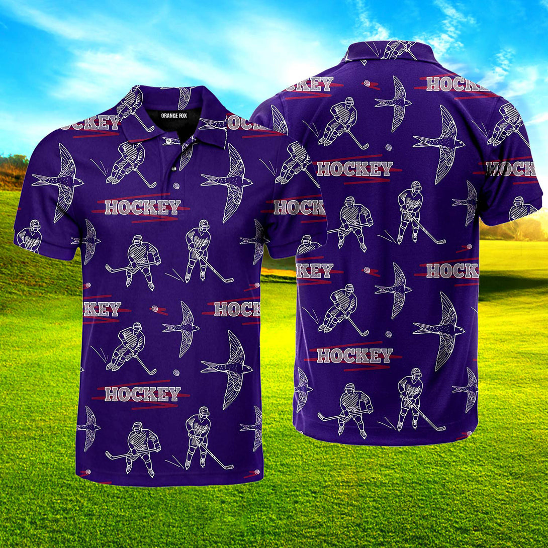 Hockey Players During The Game Polo Shirt For Men