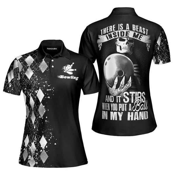 There Is A Beast Inside Me Silver Bowling Polo Shirt For Women PO5815