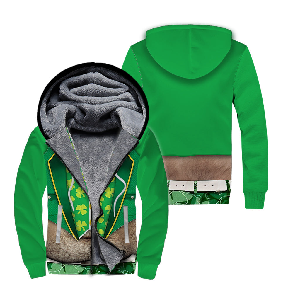Patrick's Day Costume I Am Irish Fleece Zip Hoodie For Men & Women