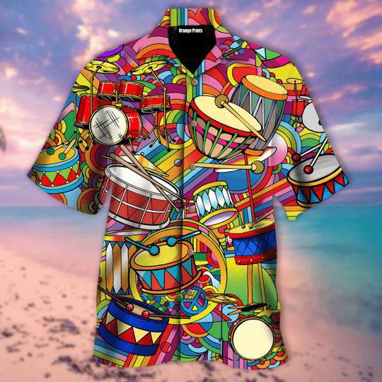 Peace Love Drums Hawaiian Shirt For Men & Women
