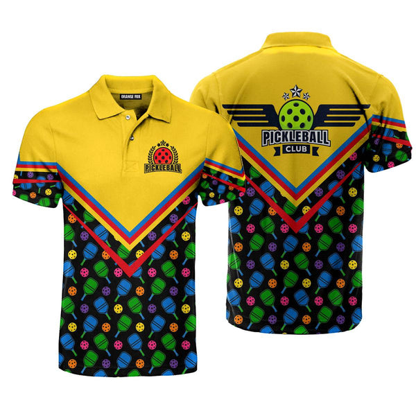 Pickleball - Gift for Pickleball Lovers - Colorful Paddles Polo Shirt For Men