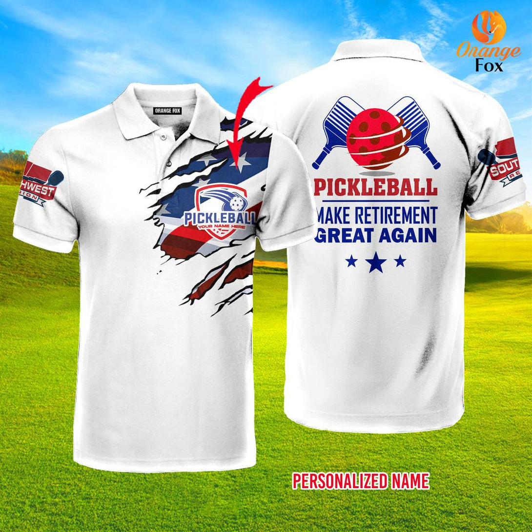 Pickleball Make Retirement Great Again Custom Name Polo Shirt For Men & Women