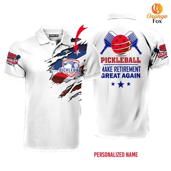 Pickleball Make Retirement Great Again Custom Name Polo Shirt For Men & Women