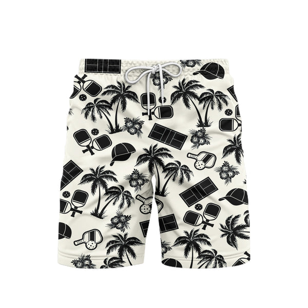 Pickleball Palm Tree Beach Shorts For Men