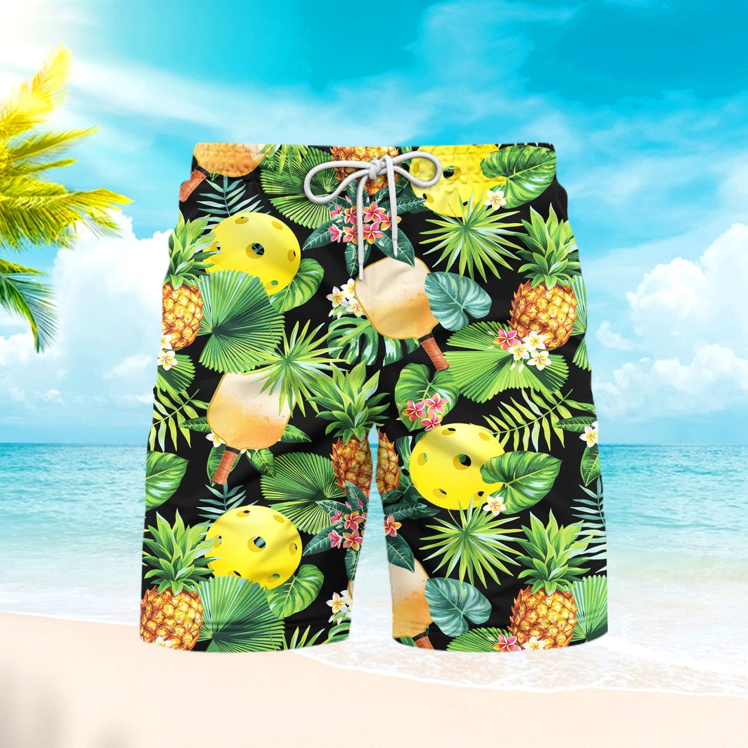 Pickleball Pineapple Tropica Beach Shorts For Men