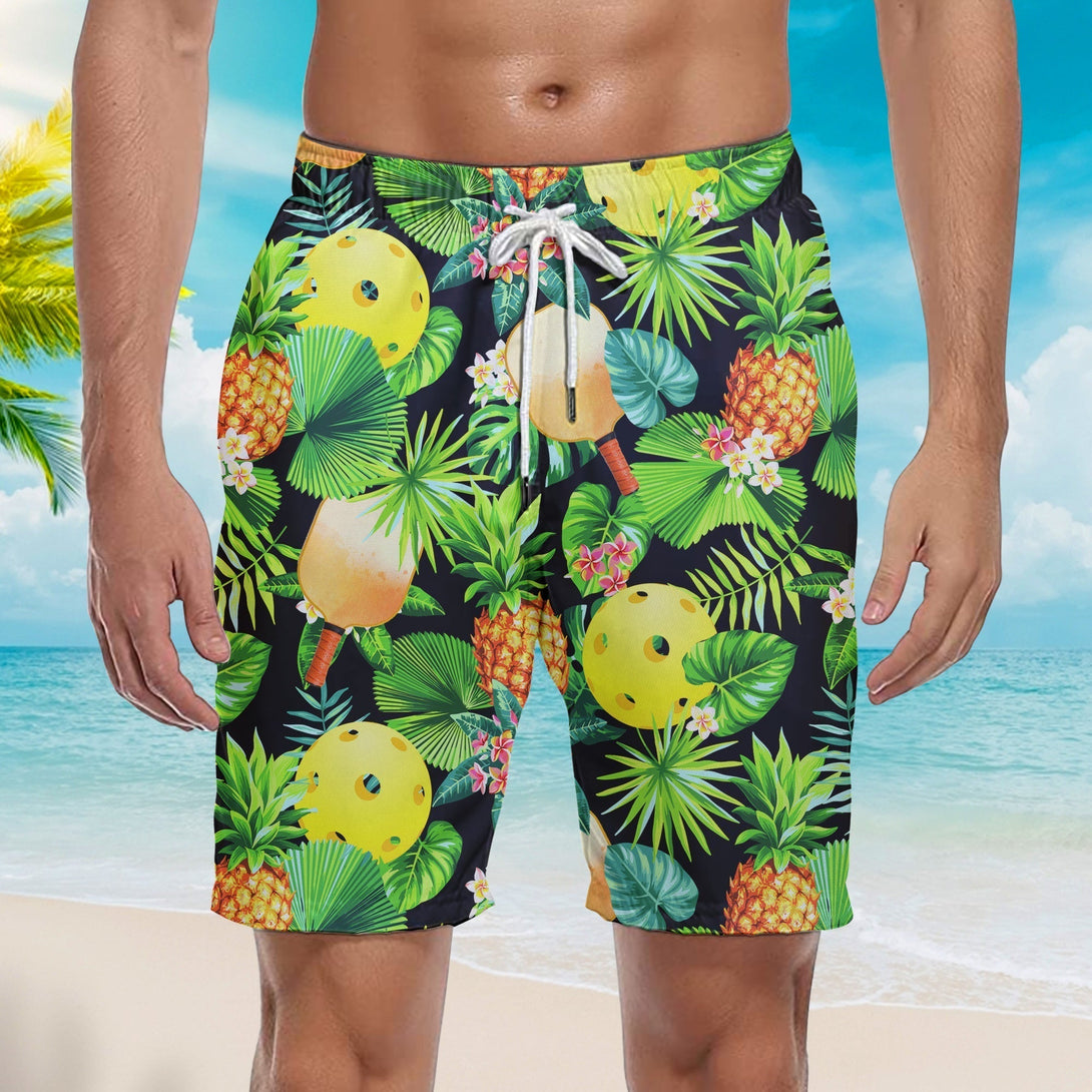 Pickleball Pineapple Tropica Beach Shorts For Men