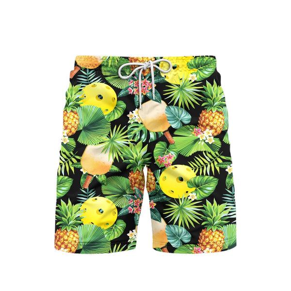 Pickleball Pineapple Tropical Beach Shorts For Men