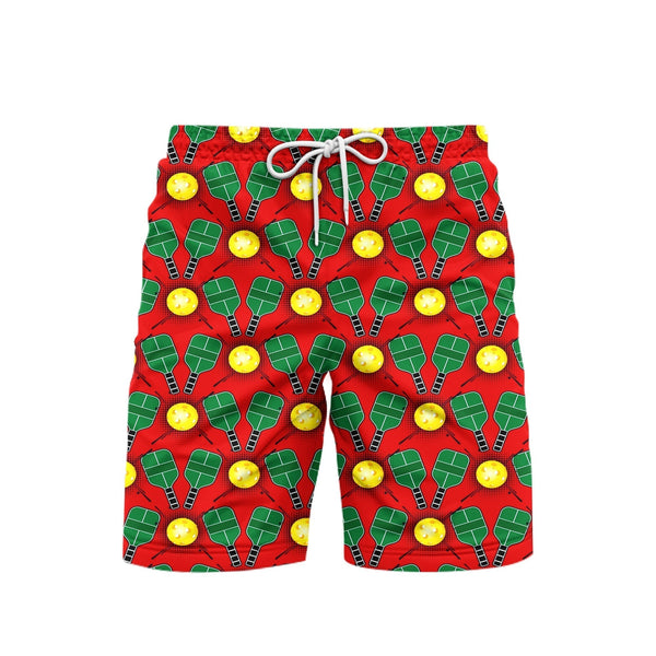 Pickleball Red Beach Shorts For Men