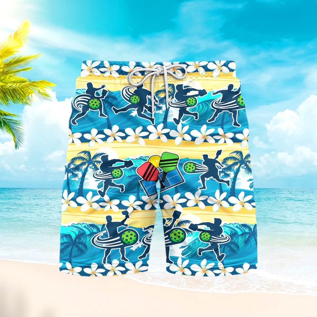 Pickleball Tropical Beach Shorts For Men