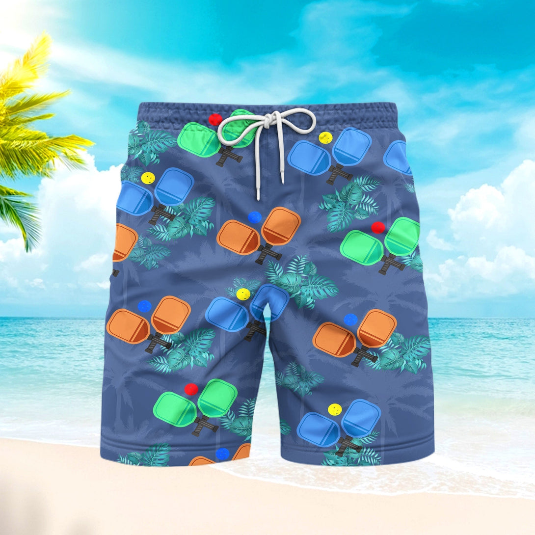 Pickleball Tropical Beach Shorts For Men