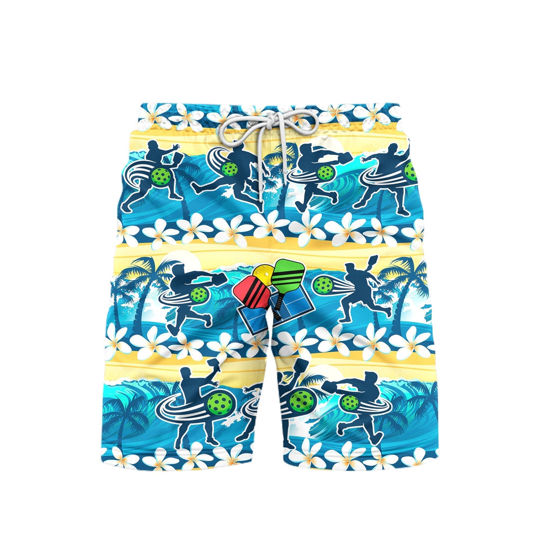 Pickleball Tropical Beach Shorts For Men