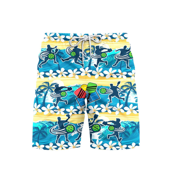 Pickleball Tropical Beach Shorts For Men