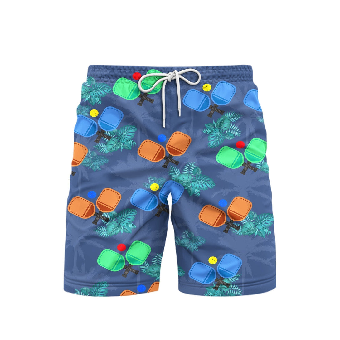 Pickleball Tropical Beach Shorts For Men