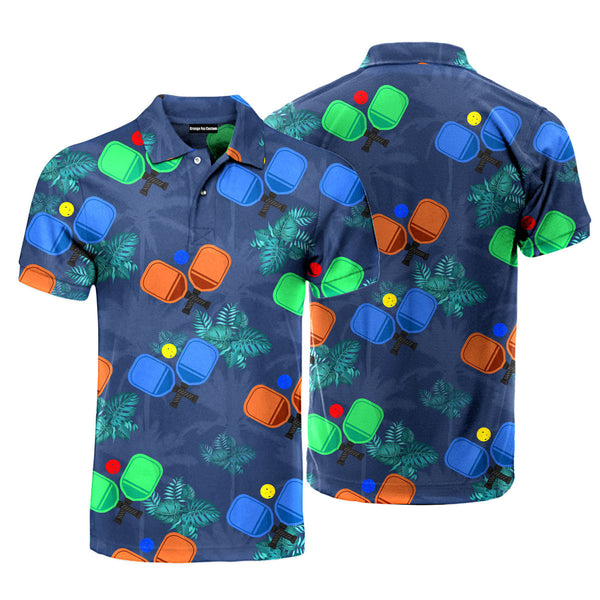 Pickleball Tropical Polo Shirt For Men