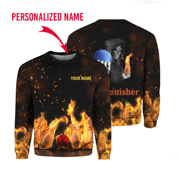 Pin Punisher Bowling Custom Name Crewneck Sweatshirt For Men & Women