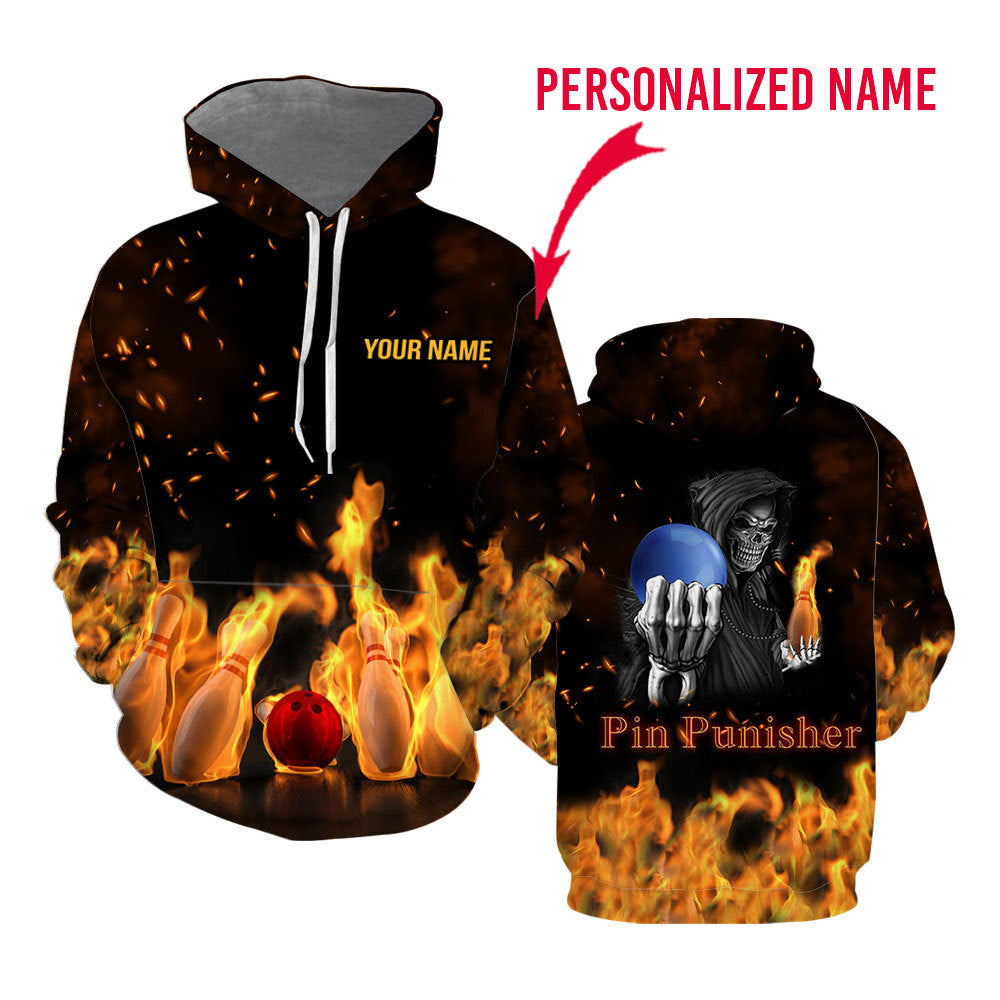 Pin Punisher Bowling Custom Name Hoodie For Men & Women