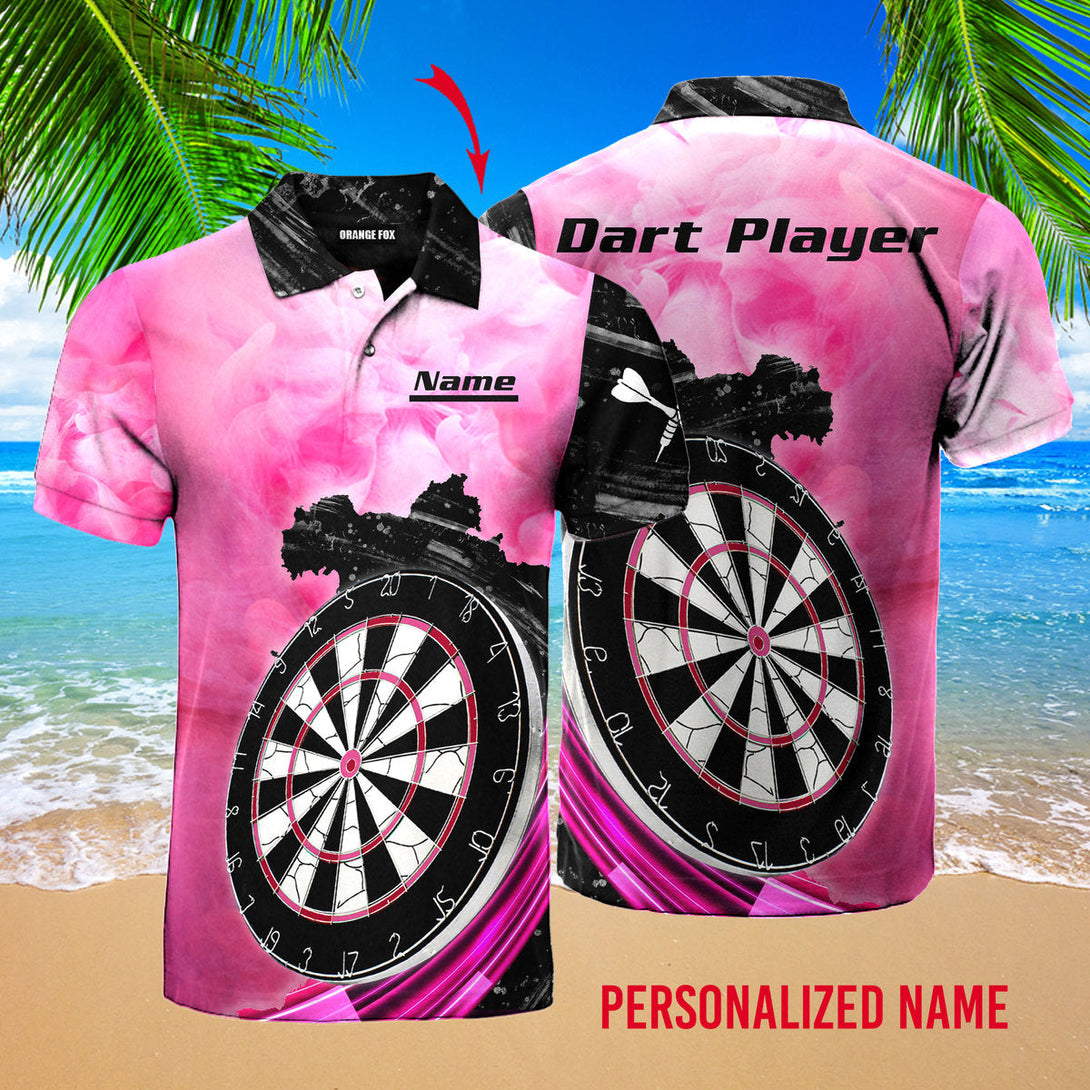 Pink Dart Player Custom Name Polo Shirt For Men & Women PN1709