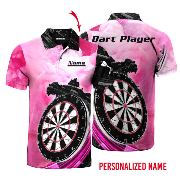 Pink Dart Player Custom Name Polo Shirt For Men & Women PN1709