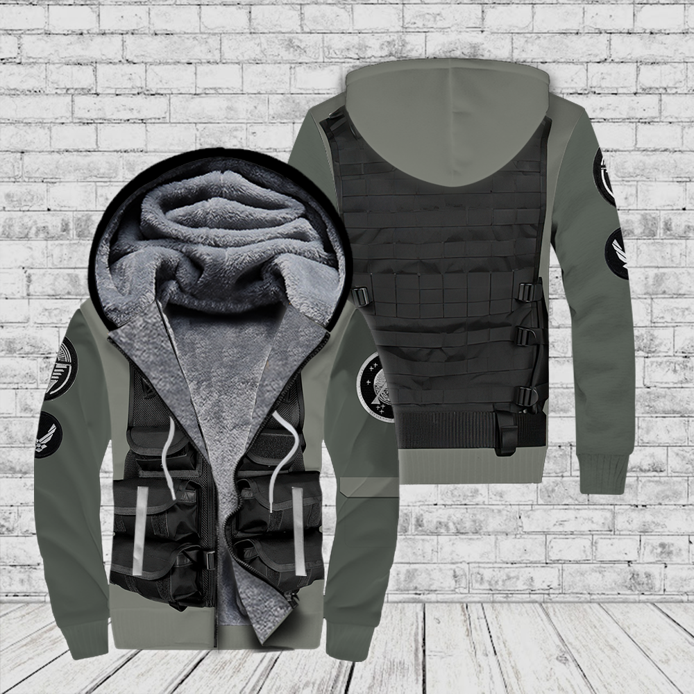 Protective Vest Fleece Zip Hoodie For Men & Women