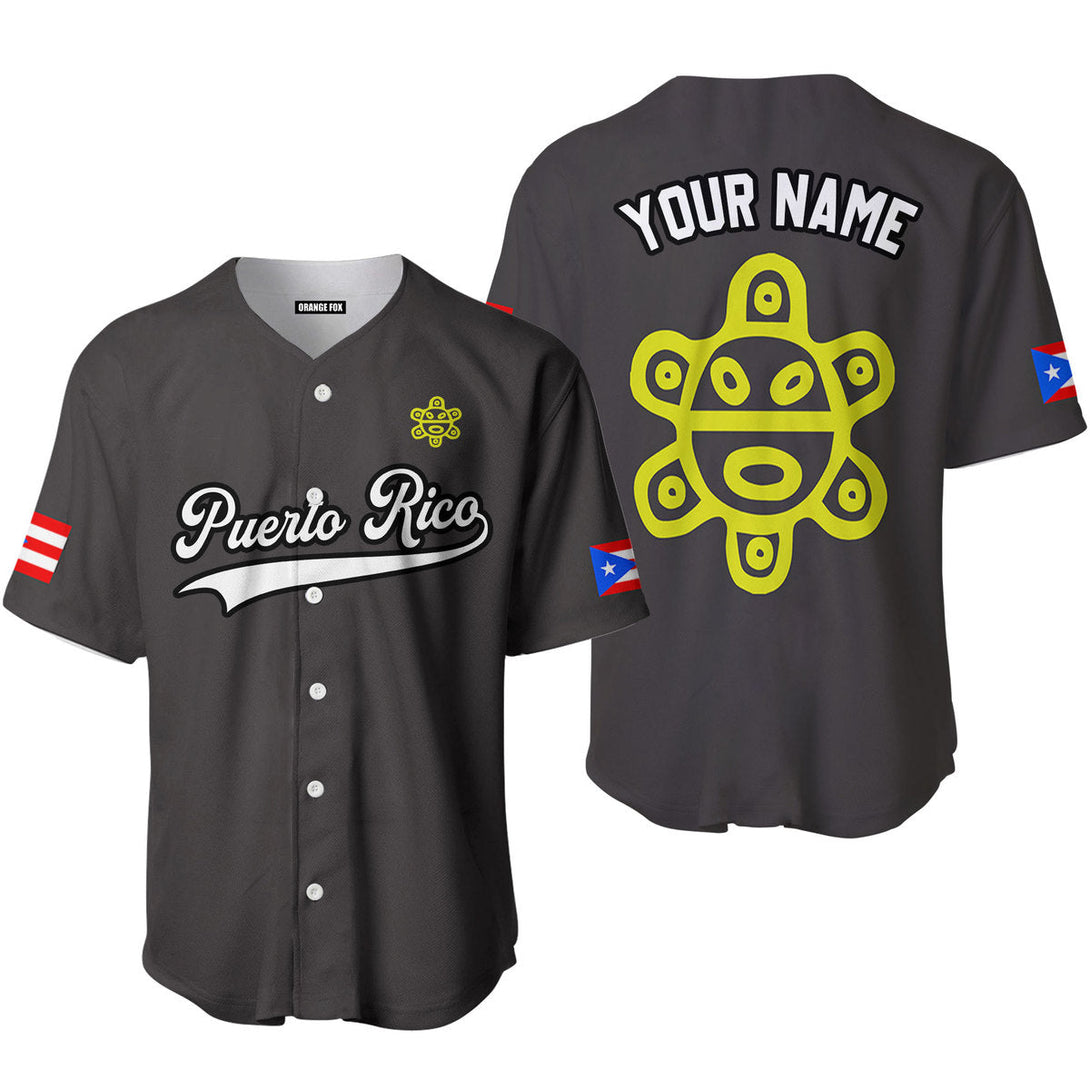 Puerto Rico Grey White Black Custom Name Baseball Jerseys For Men & Women