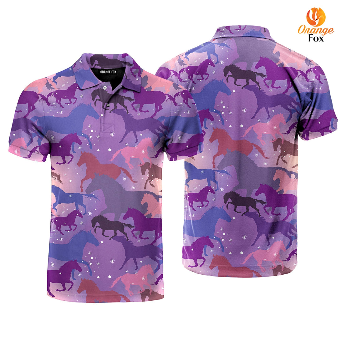 Purple Horses Polo Shirt For Men