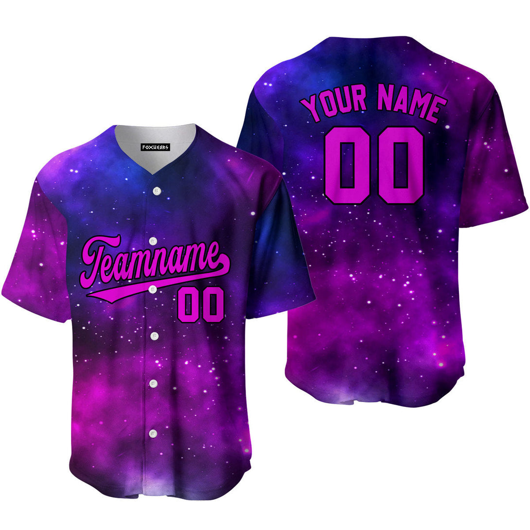 Purple Infinite Galaxy Pattern Pink Black Custom Baseball Jerseys For Men & Women