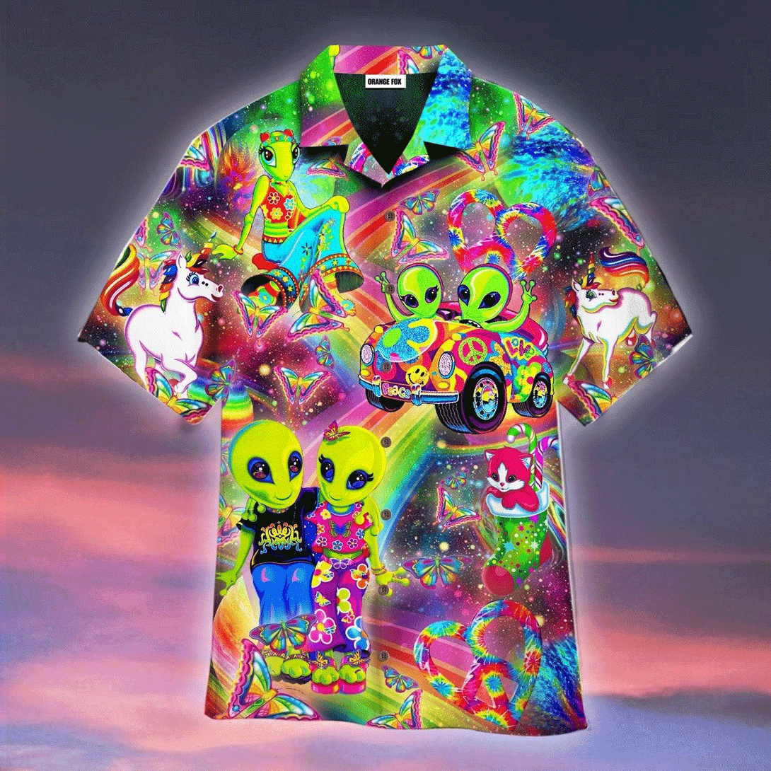 Rainbow Sweet Alien Mythical Horse Hawaiian Shirt For Men And Women WT1165 - OrangeFox