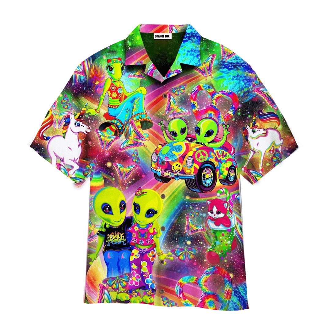 Rainbow Sweet Alien Mythical Horse Hawaiian Shirt For Men And Women WT1165 - OrangeFox