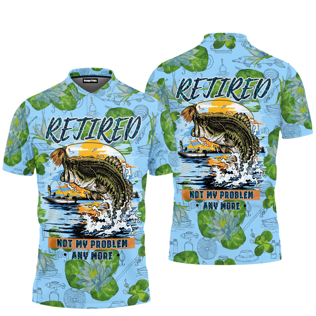 Retired Not My Problem Bass Fishing Polo Shirt For Men