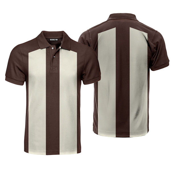 Retro 50s Bowling - Gift for Men, Bowling Lovers - Brown Two Tone Casual Rockabilly Polo Shirt
