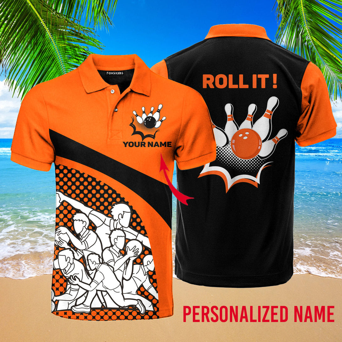 Roll It Bowling Custom Name Polo Shirt For Men & Women