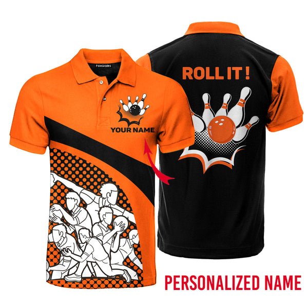 Roll It Bowling Custom Name Polo Shirt For Men & Women