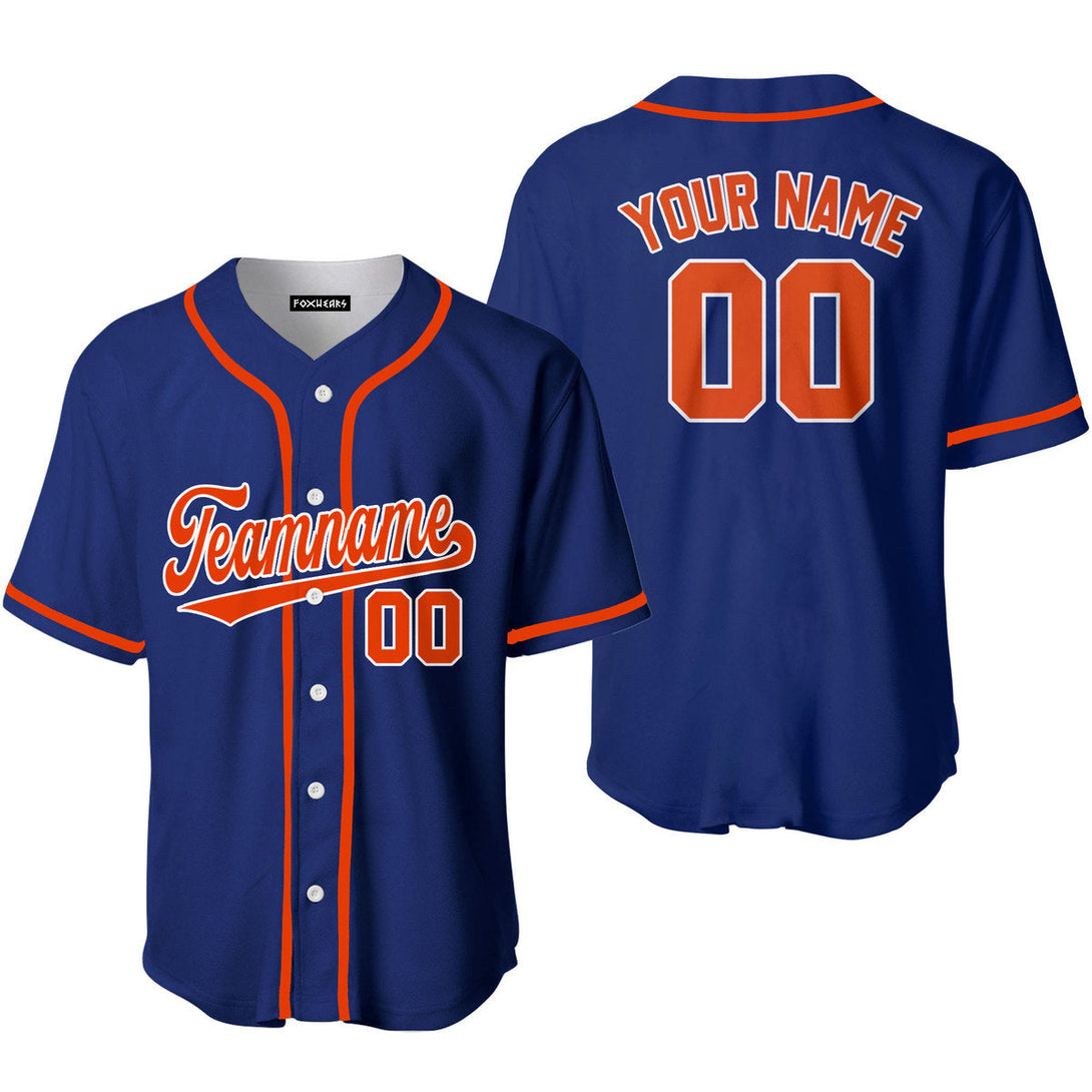 Royal Blue Orange White Custom Baseball Jerseys For Men & Women