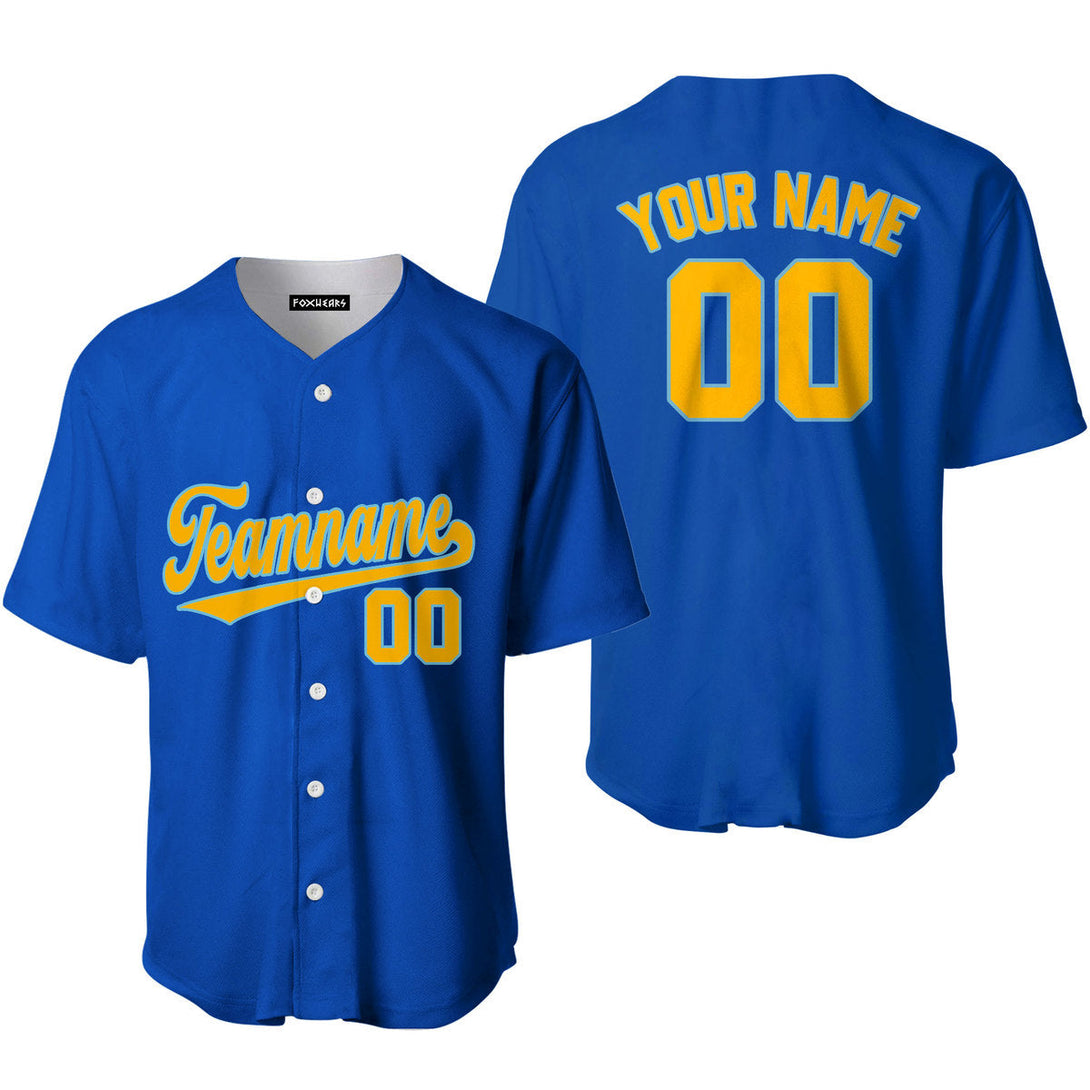 Royal Gold Frisky Blue - Gift for Men & Women - Custom Baseball Jerseys