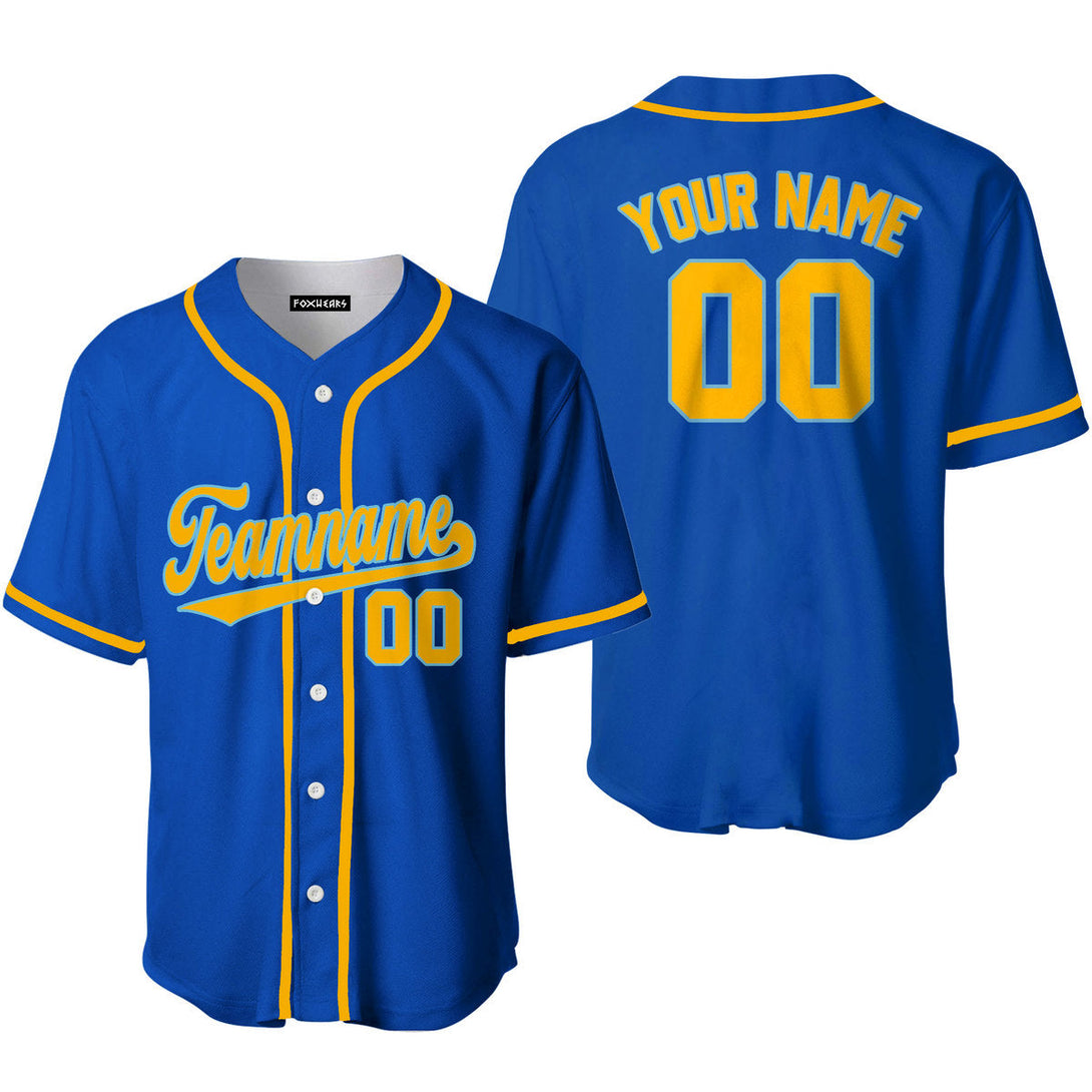 Royal Gold Frisky Blue - Gift for Men & Women - Custom Baseball Jerseys