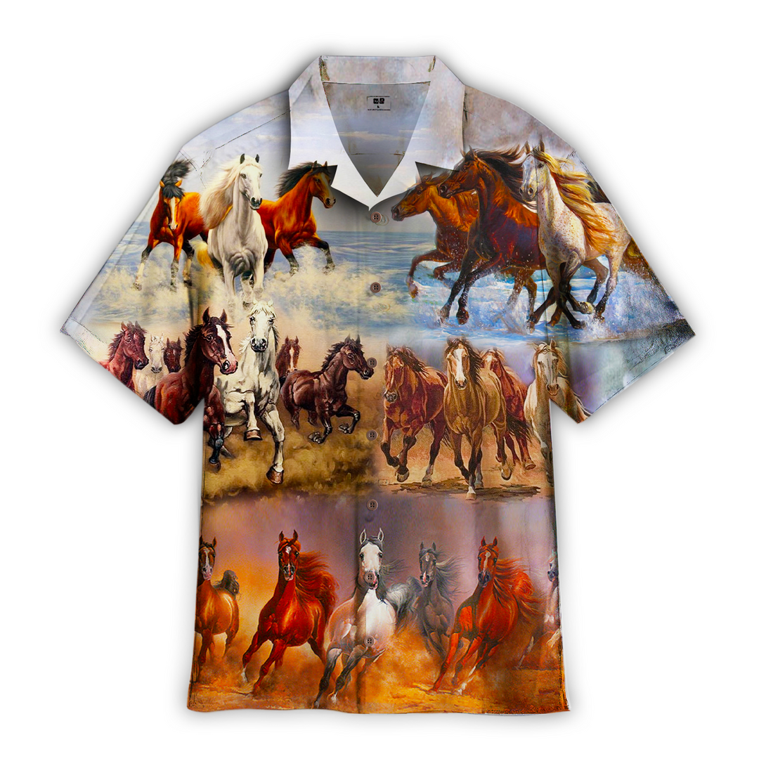 Runing Horses Hawaiian Shirt For Men & Women