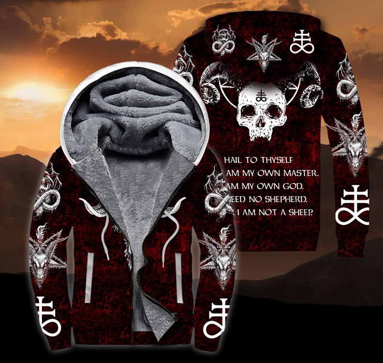 Satanic Tribal Fleece Zip Hoodie For Men & Women