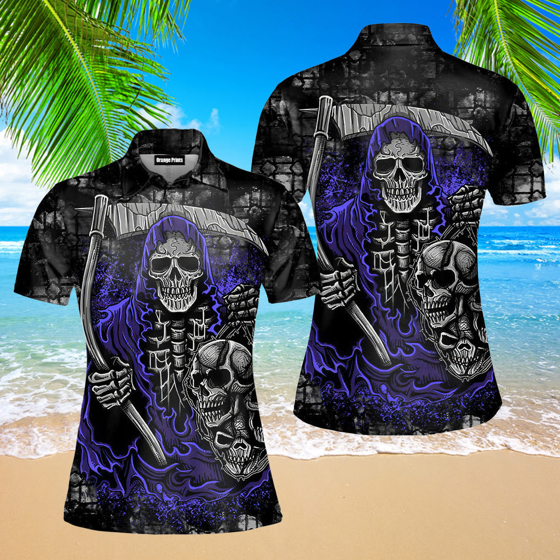 Skull Of Death Halloween Polo Shirt For Women