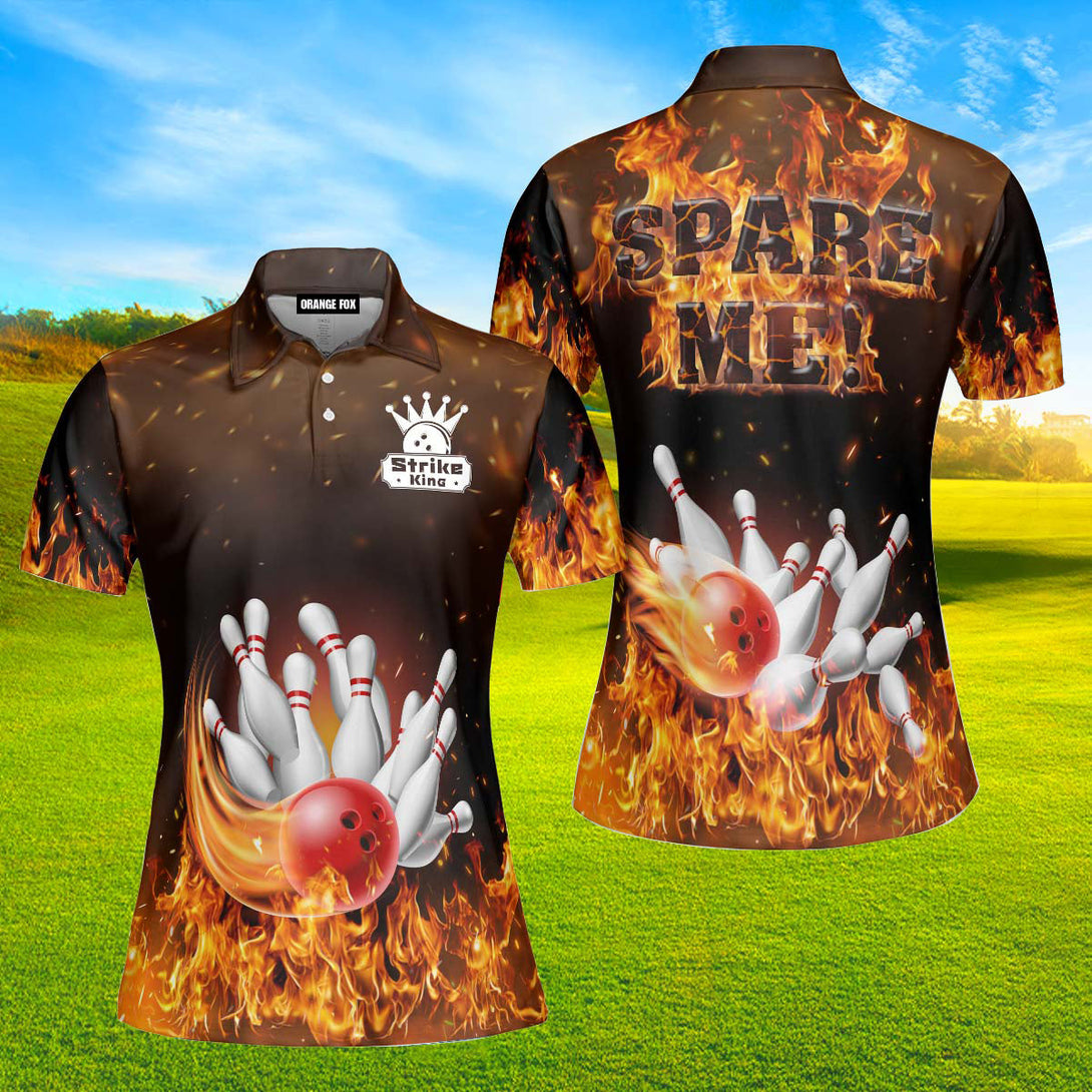 Spare Me Red Bowling Fire Polo Shirt For Women