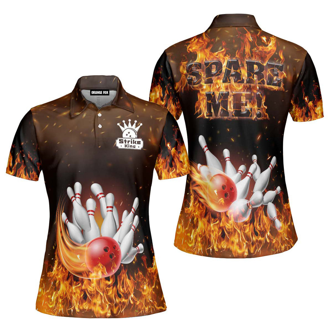 Spare Me Red Bowling Fire Polo Shirt For Women