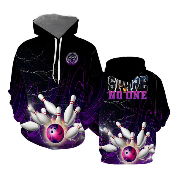 Spare No One Purple Bowling Purple Hoodie For Men & Women