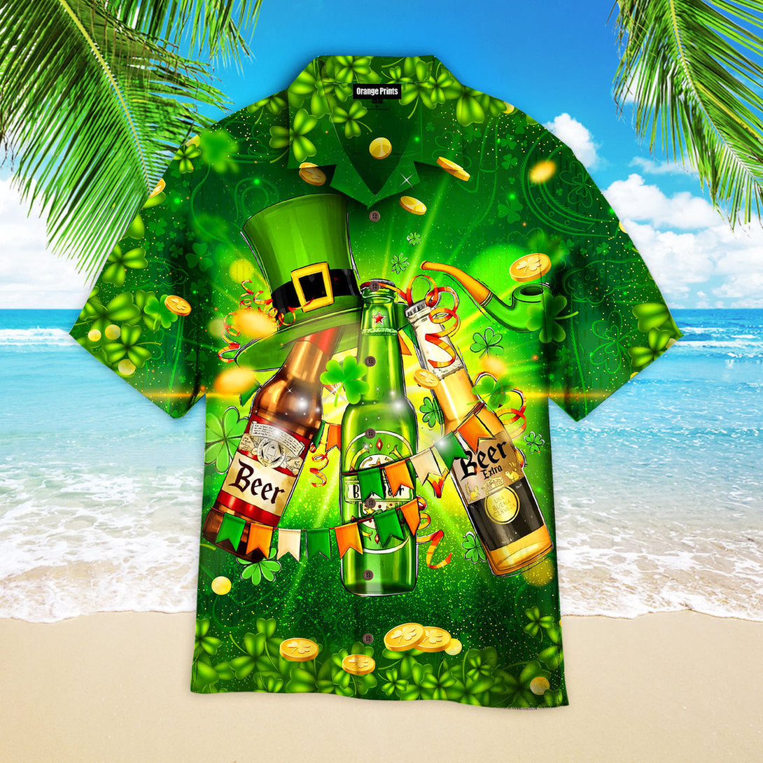St. Patricks Beers Flags And Hat Hawaiian Shirt For Men & Women