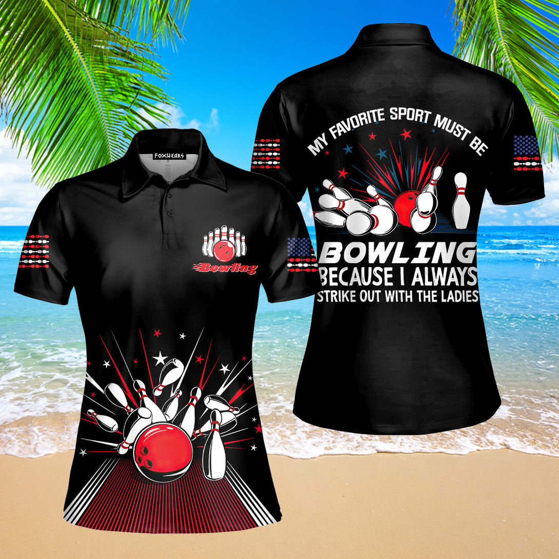 Strike Out With Lady Bowling Team Polo Shirt For Women