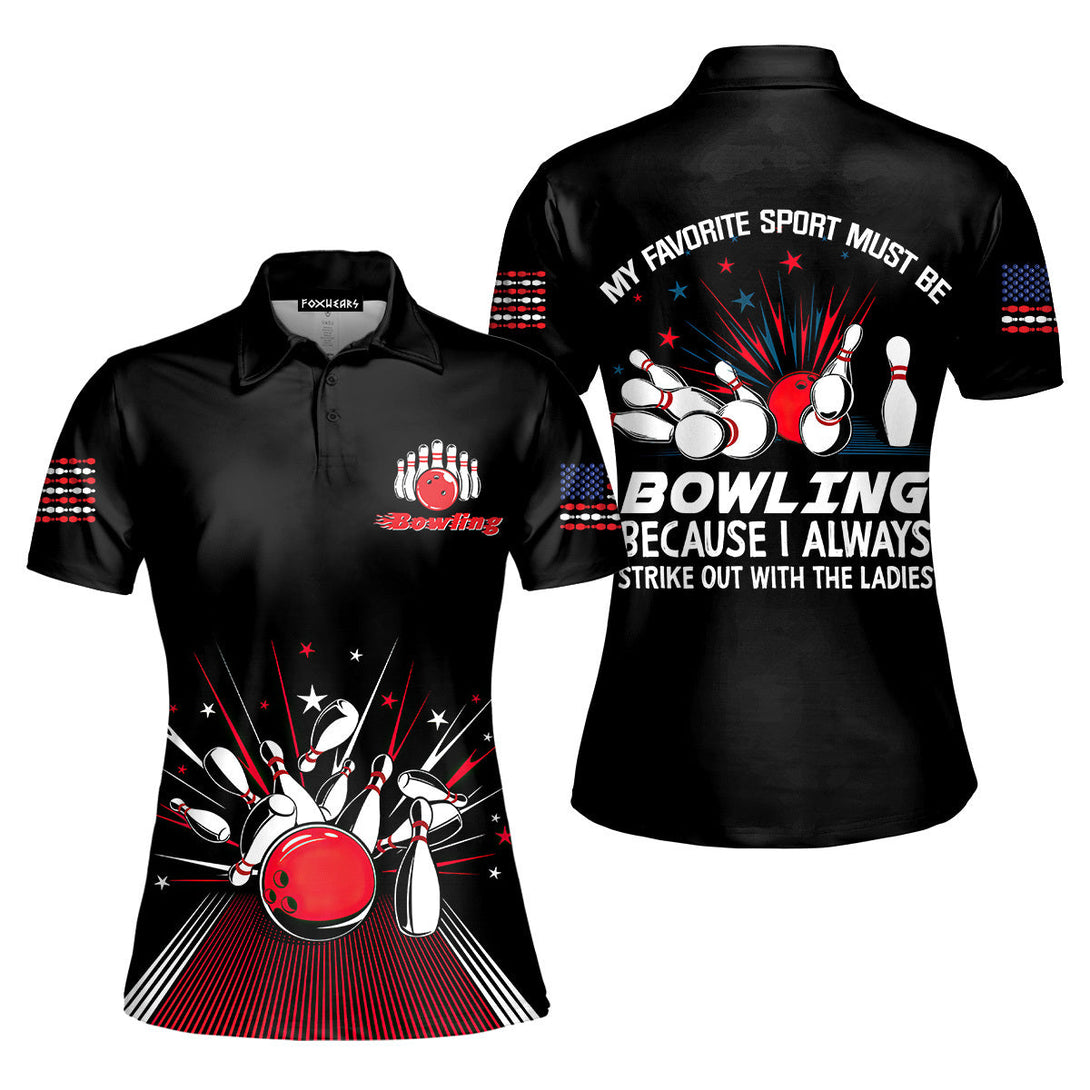 Strike Out With Lady Bowling Team Polo Shirt For Women