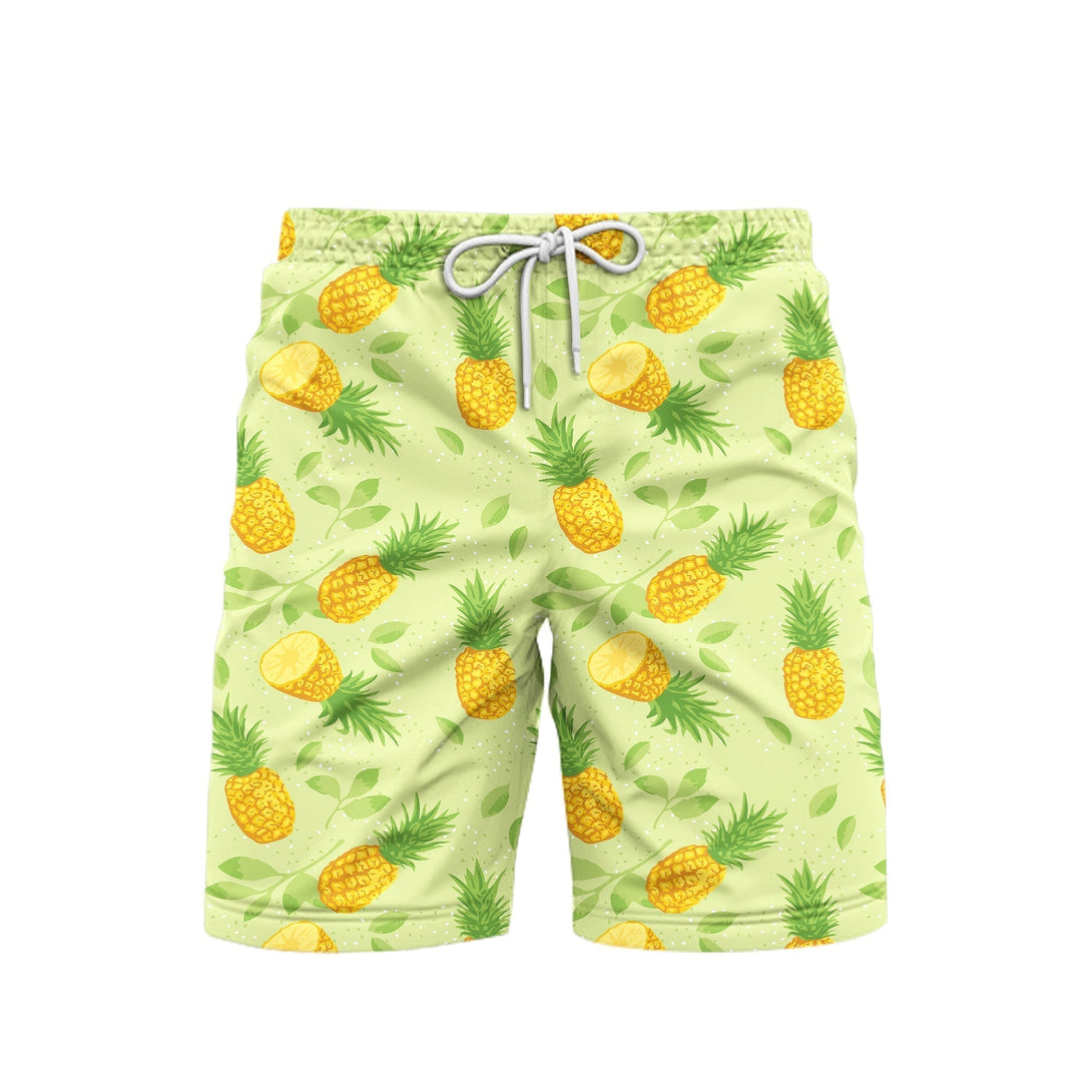 Summer Pineapples Pattern Beach Shorts For Men