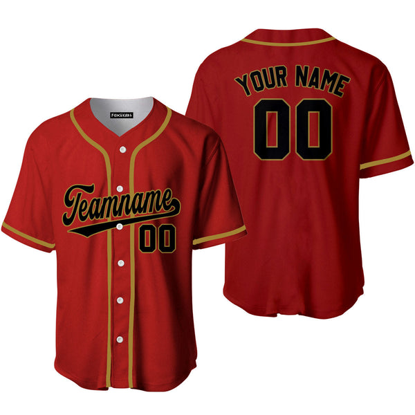 Take October Custom Black Olive And Red Custom Baseball Jerseys For Men & Women